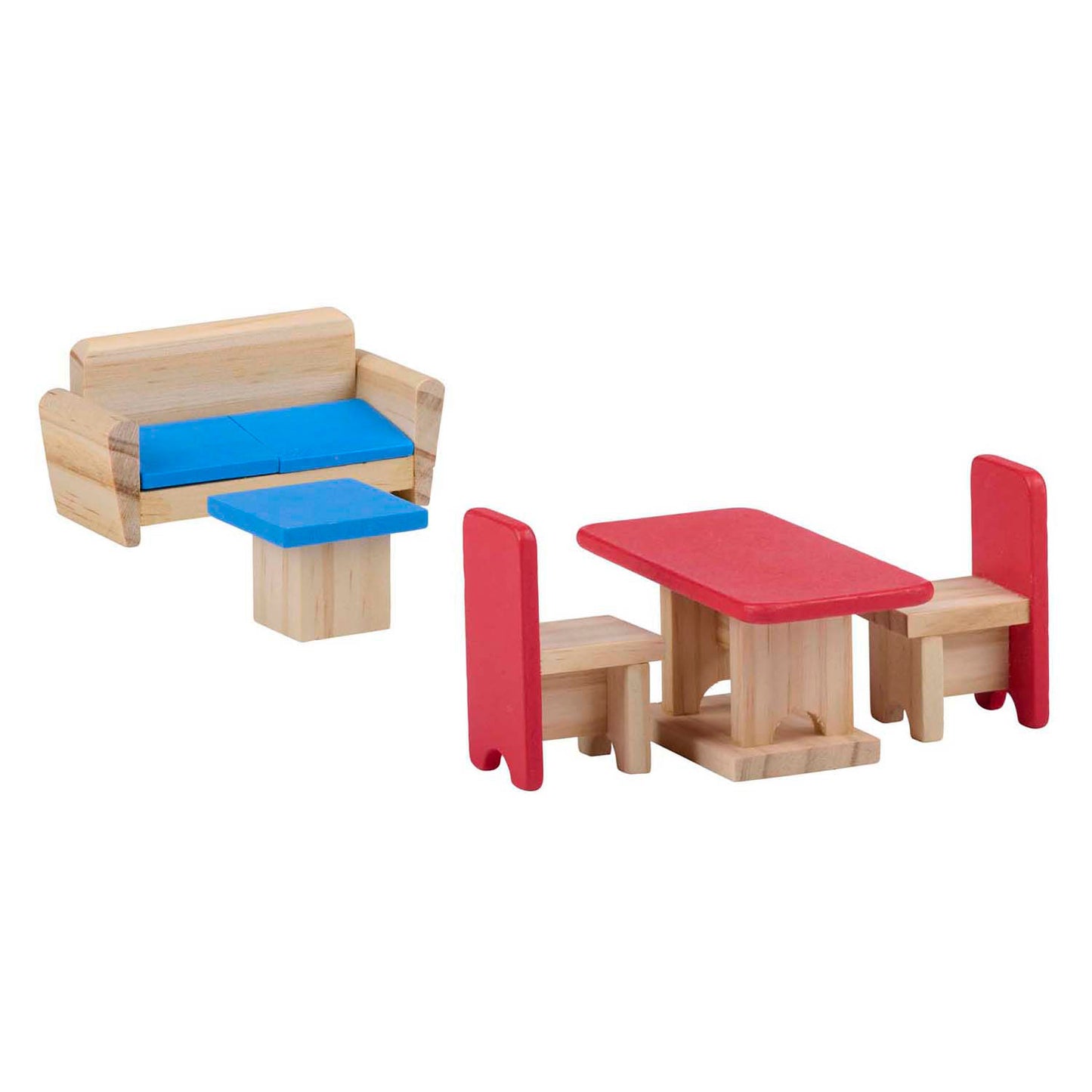 Casa de muñecas de madera con accesorios, 30 uds.