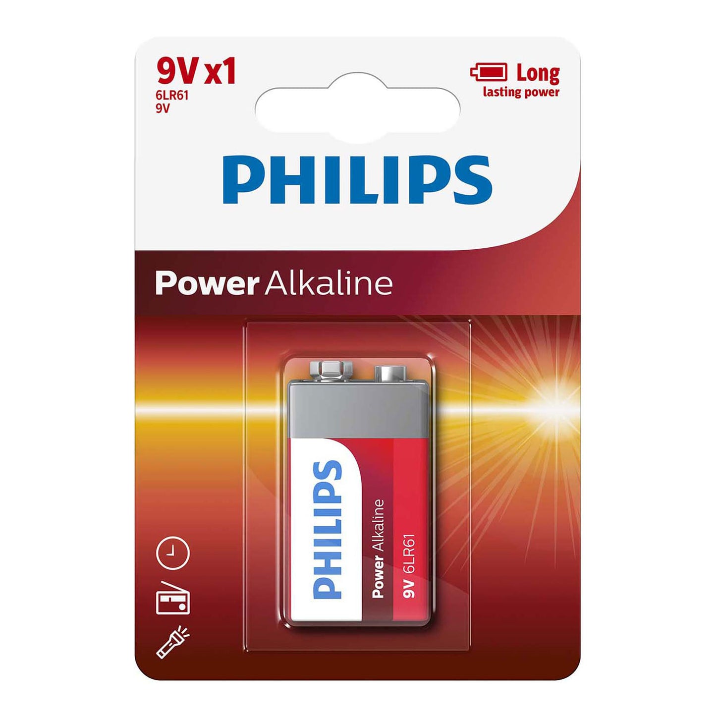 Duración de la batería Philips de 9 V