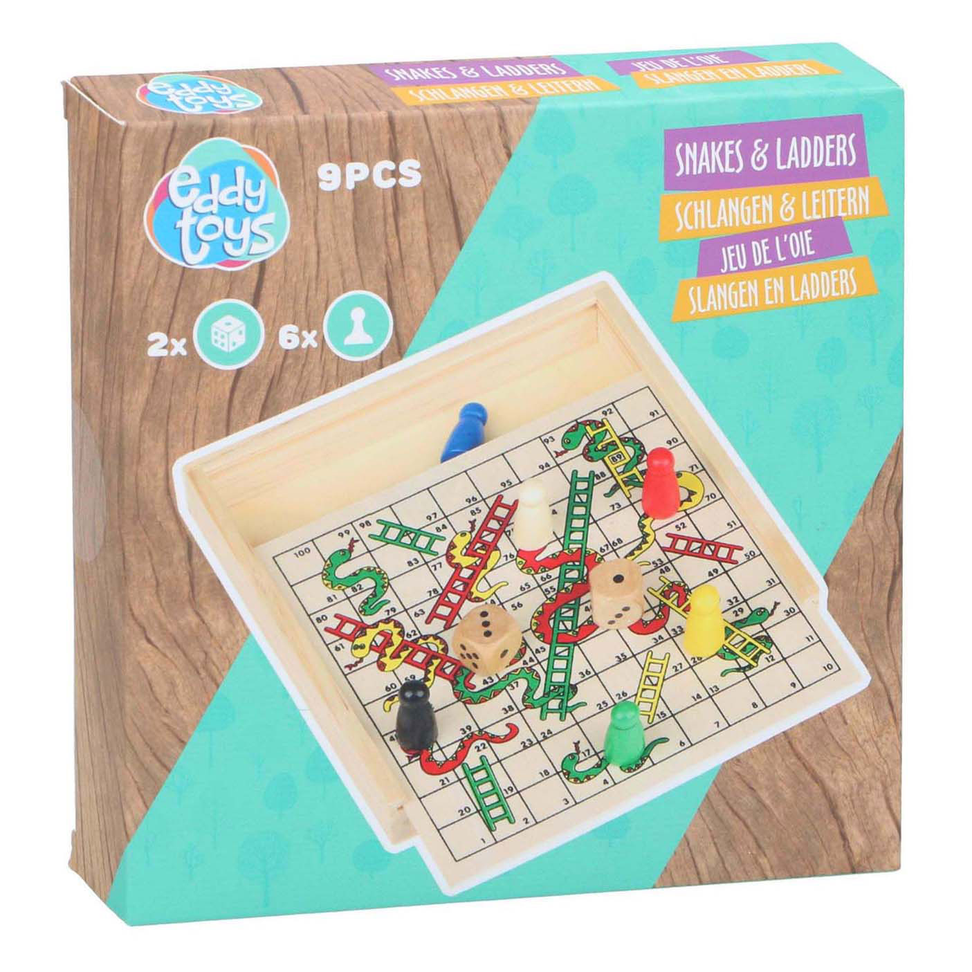 Wooden snakes and ladders game