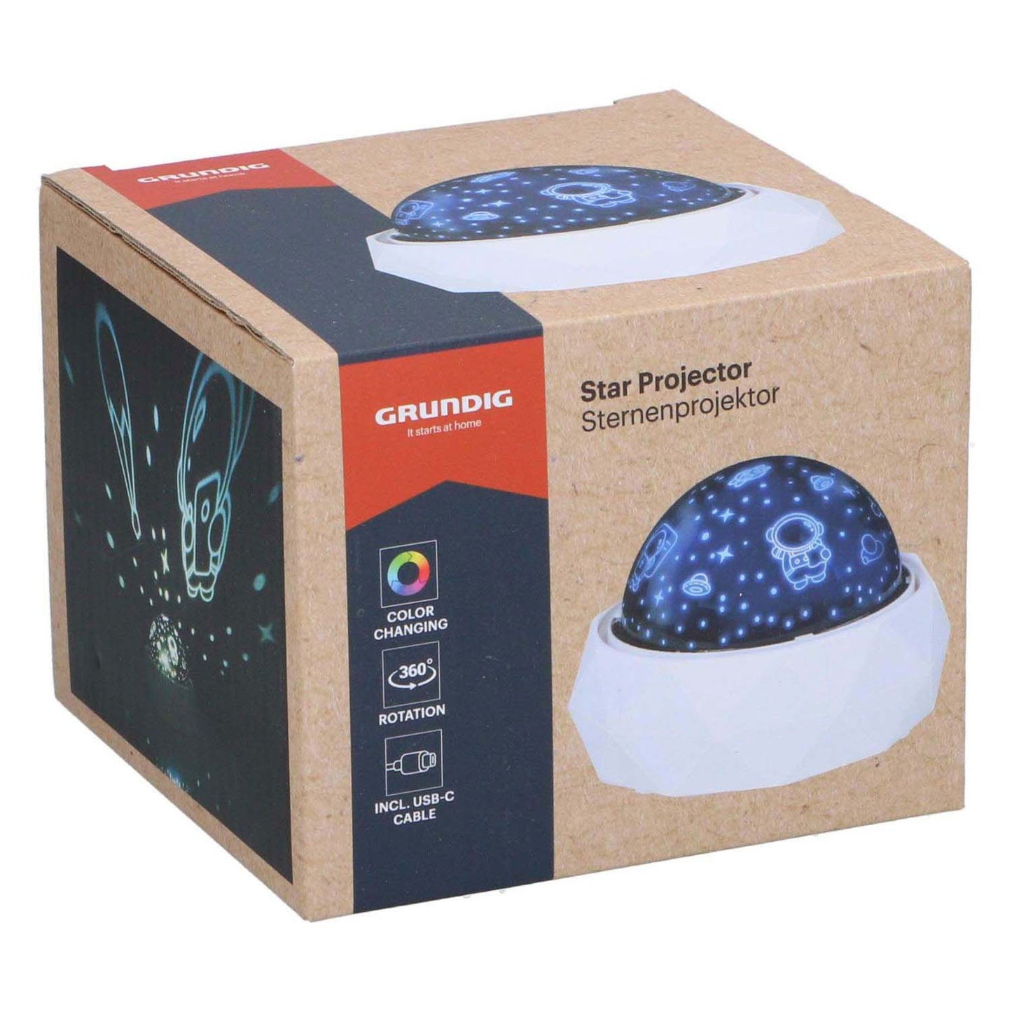 Proyector de estrellas Grundig astronauta redondo con USB-C