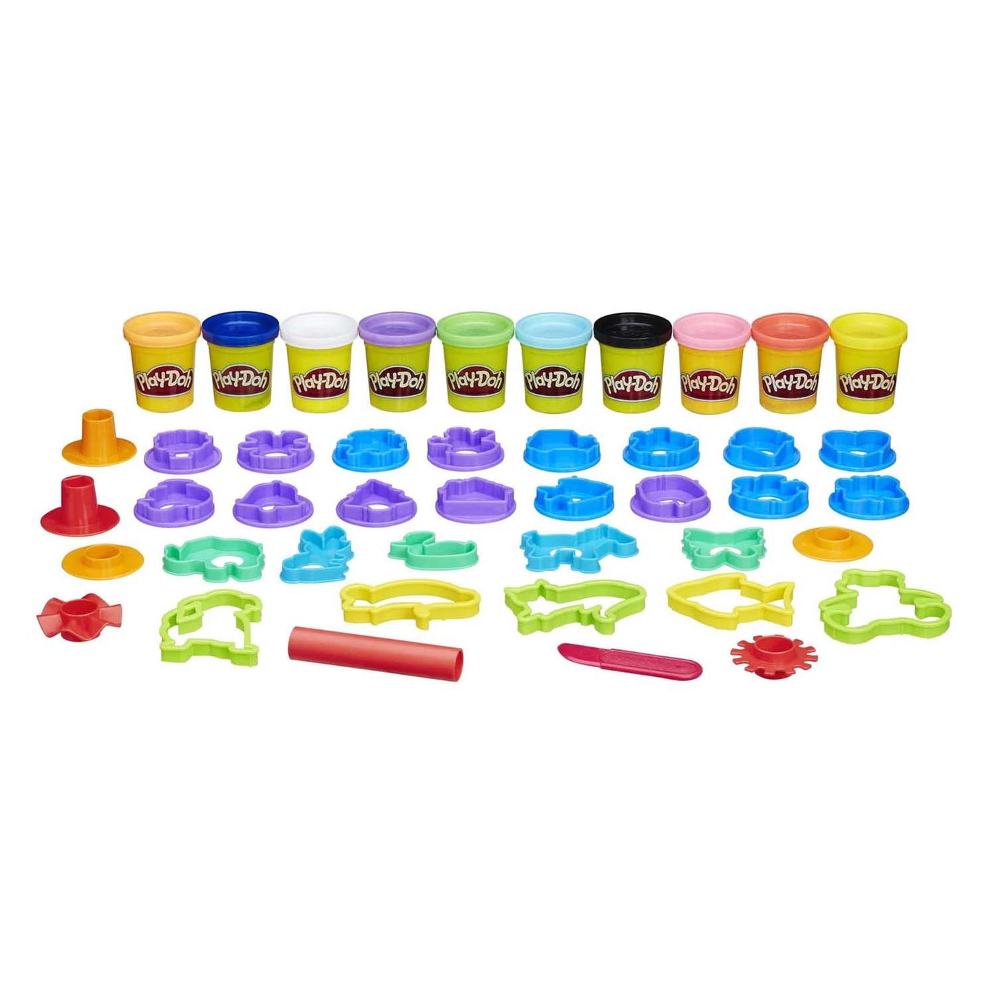 Hasbro play doh stempel- en vormgereedschapset met 10 potjes klei