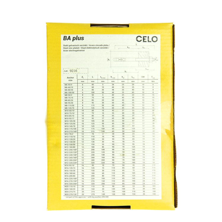 Celo 1066922 - ancoraggio rapido ba plus 12-150 50 zincato 20 pezzi | 2 pezzi