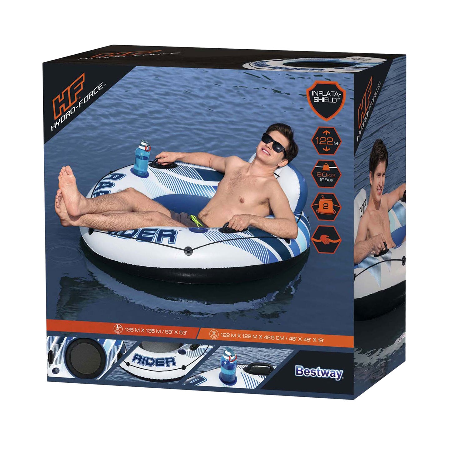Anello di nuoto a tubo singolo Bestway Hydro Force Rapid Rider, 122 cm