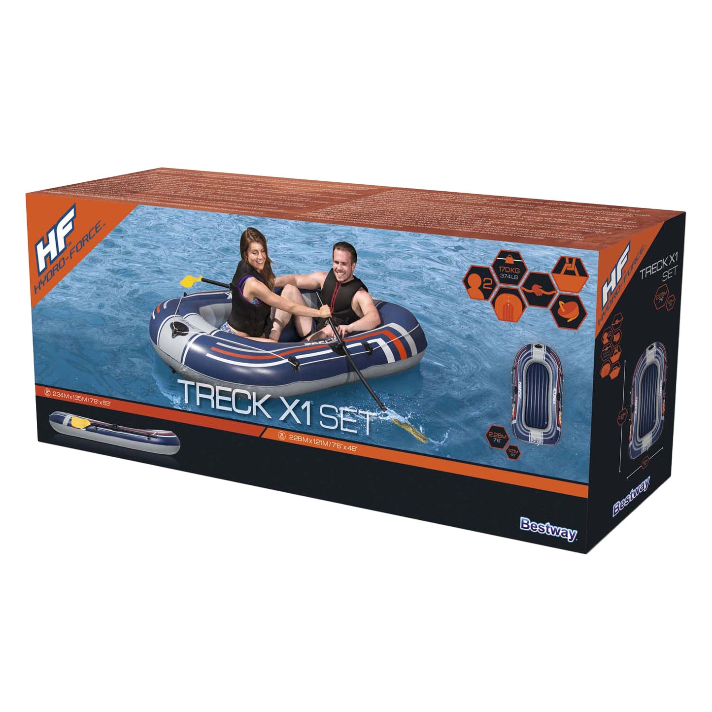 BECHA BECHWAY HYDRO-FORCE BARCO CON BOMBA Y PANES DE ROMPO AZUL