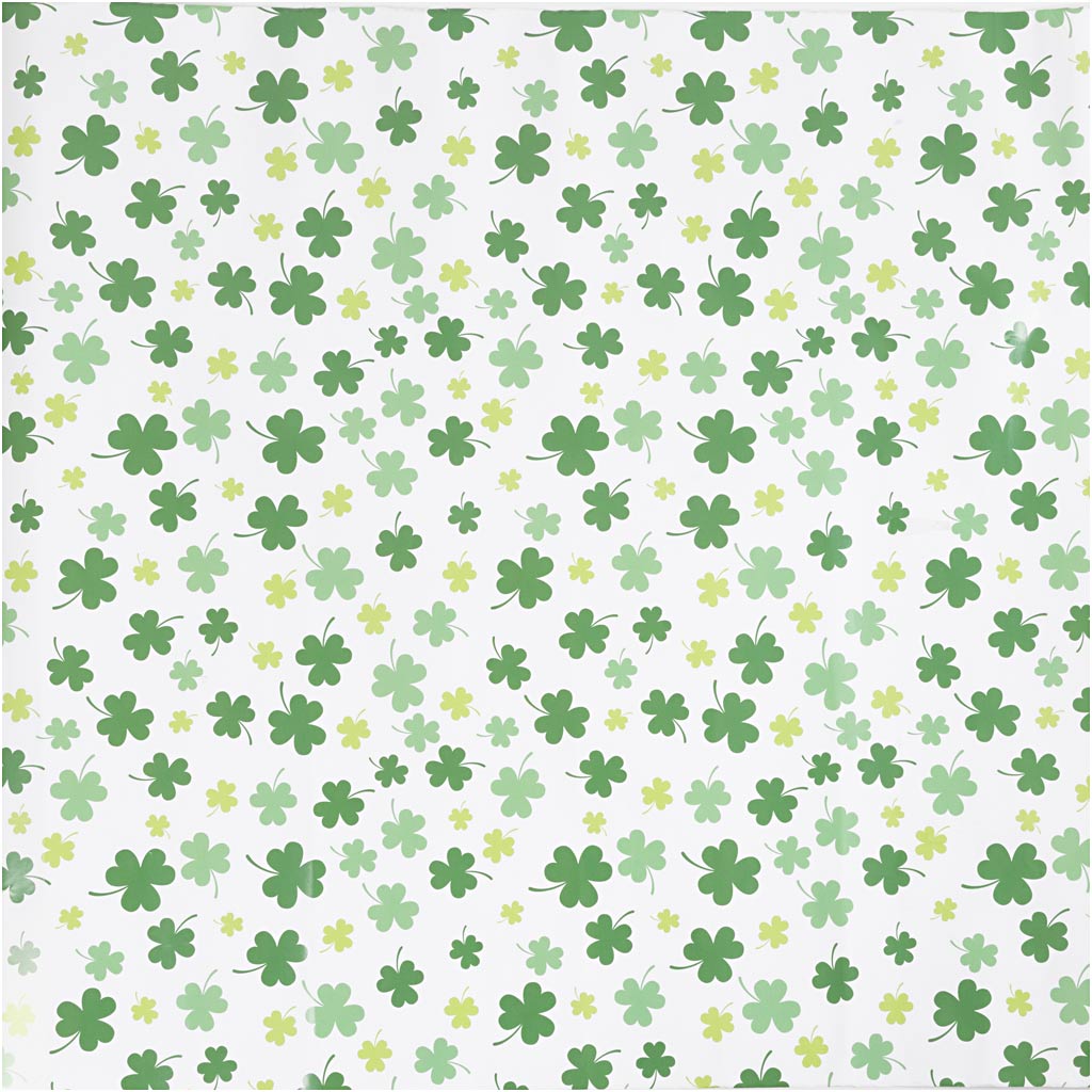 Papel de regalo Creativ company, trébol verde, ancho: 50 cm, 80 gr, 100 m 1 rollo