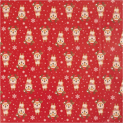 Carta da regalo aziendale Creativ, renna con sciarpa, l: 50 cm, 80 gr, rosso scuro, 100 m 1 rotolo