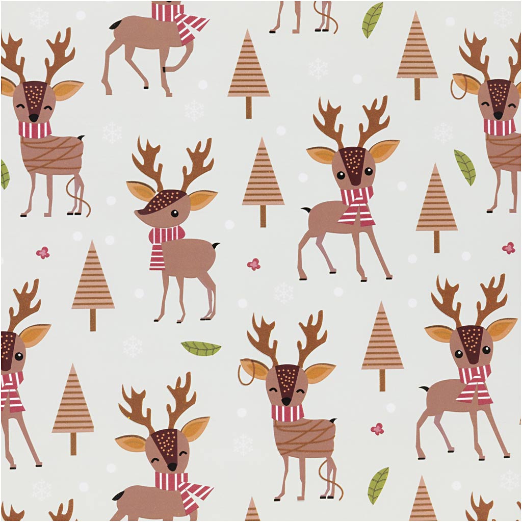Carta da regalo Creative Company, bambi, l: 50 cm, 80 gr, blu ghiaccio, 100 m 1 rotolo