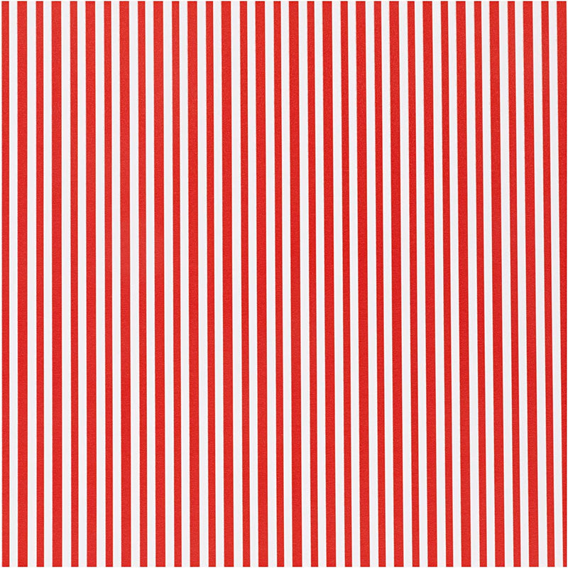 Papel de regalo Creativ Company, rayas, A: 50 cm, 80 gr, rojo blanco, 100 m 1 rollo