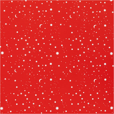 Creativ company inpakpapier, sterren en manen, b: 50 cm, 80 gr, donkerrood, 5 m 1 rol