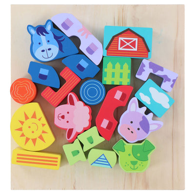 Wooden blocks farm, 20dlg.