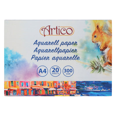 Papel de acuarela blanco, 20 hojas.