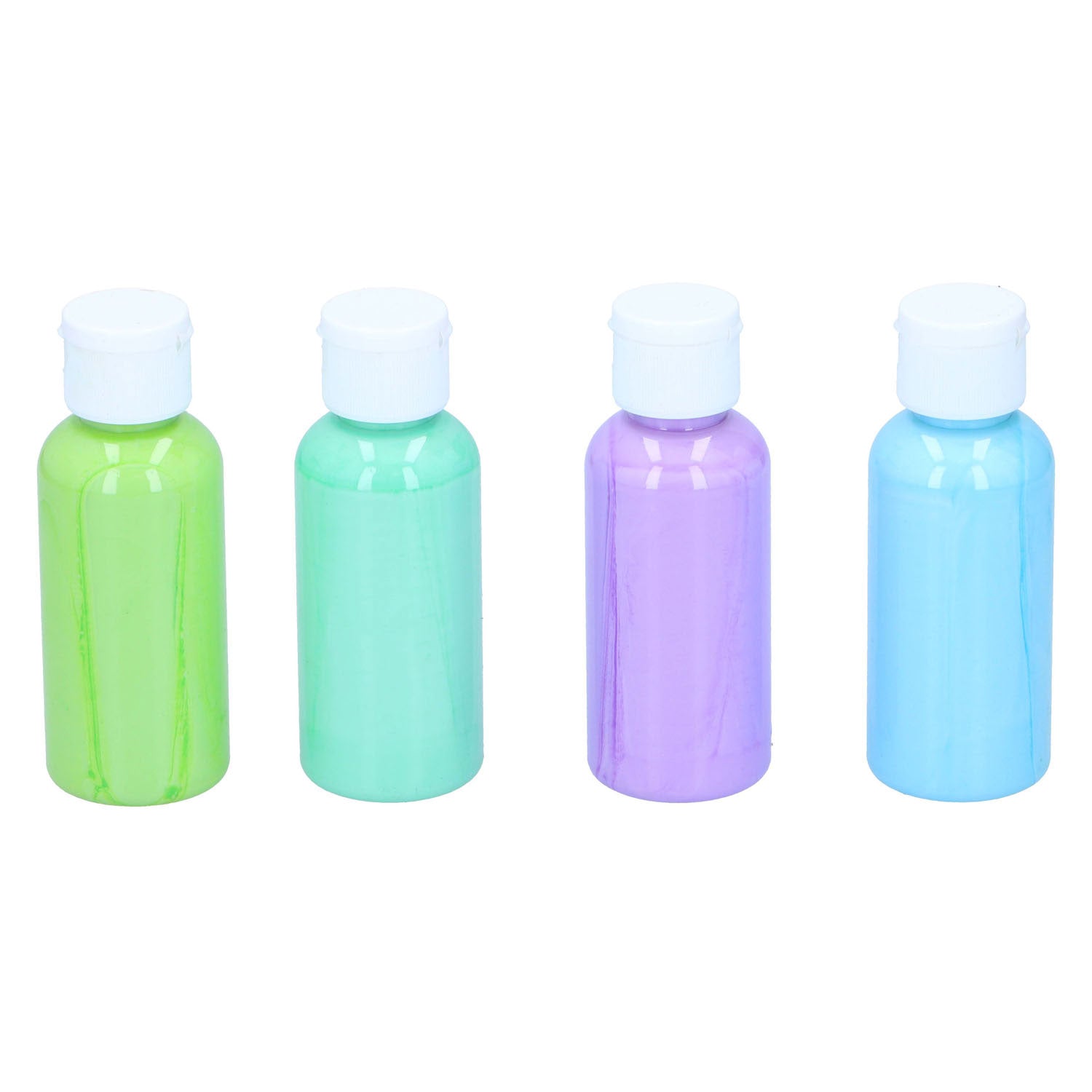 Merkloos sans marque acrylverf pastel set kinderverf 4 flesjes multi kleuren 80ml.