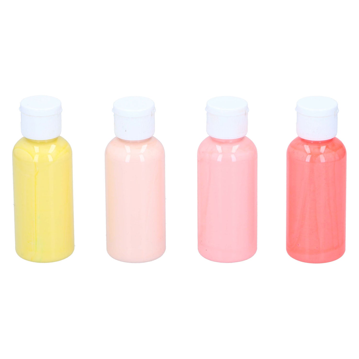 Merkloos sans marque acrylverf pastel set kinderverf 4 flesjes multi kleuren 80ml.