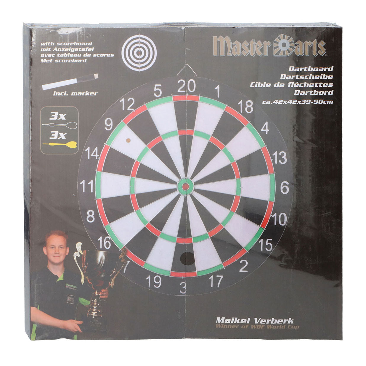Masterdarts master darts dartboard set met scorebord