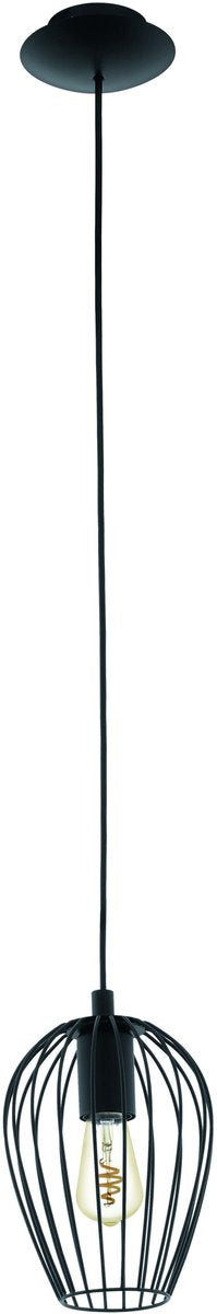 Eglo newtown hanglamp - e27 - ø 16 cm - zwart
