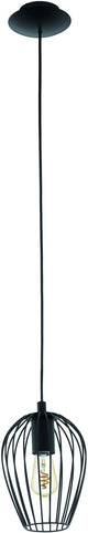 Eglo newtown hanglamp - e27 - ø 16 cm - zwart