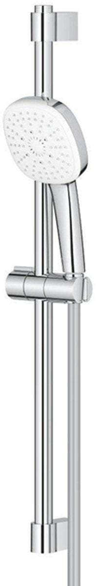 Juego de barra deslizante Grohe tempesta 110 cube - 60 cm - teleducha cuadrada - 3 tipos de chorro - flexo de ducha liso - con jabonera - cromado