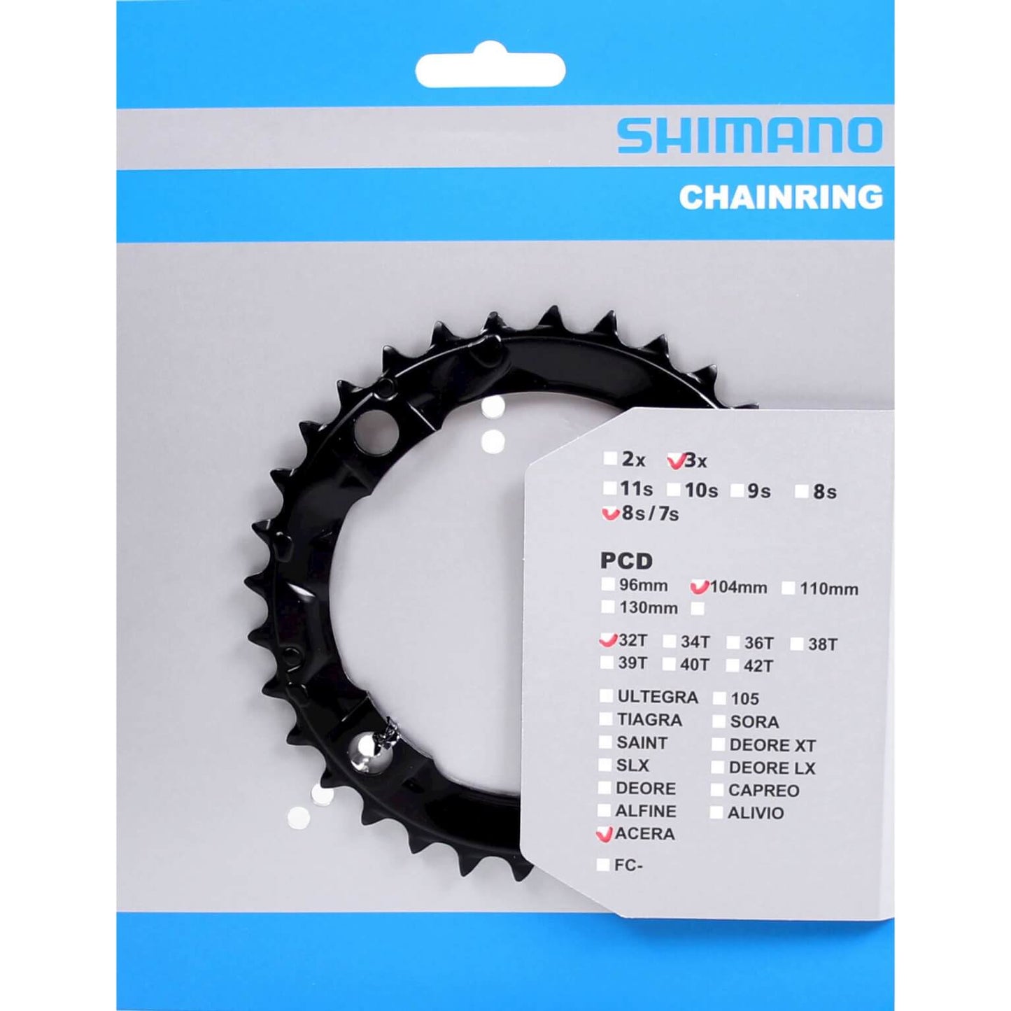 Shimano Chain Top ACERA 104MM FCM361 Negro 32T