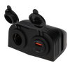 Power line 12 volt contactdoos uni en usb-a + usb-c lader - opbouw