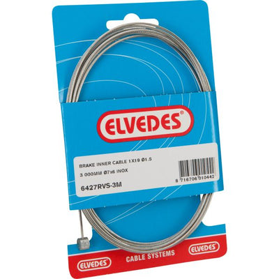 Cable interior de freno Elvedes 5000mm acero inoxidable ø1.5mm T-pezón (en tarjeta)