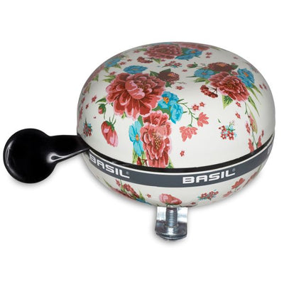 Basil Bloom - Bicycle Bell - 80 mm - Bianco con fiori