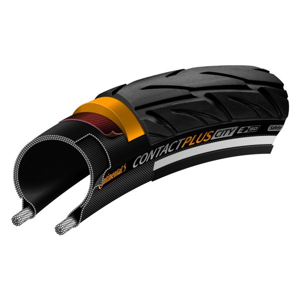 Contatto delle gomme Continental Plus City 37-622 (28x1.40) Black Reflex
