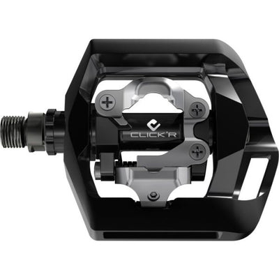 Shimano pedaalset click'r t421 platform + enkelzijdig spd met sm-sh56 plaatjes - zwart