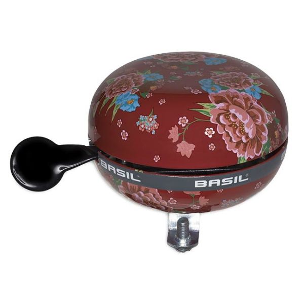 Basil Bloom - Bicycle bell - 80 mm - Red with flowers