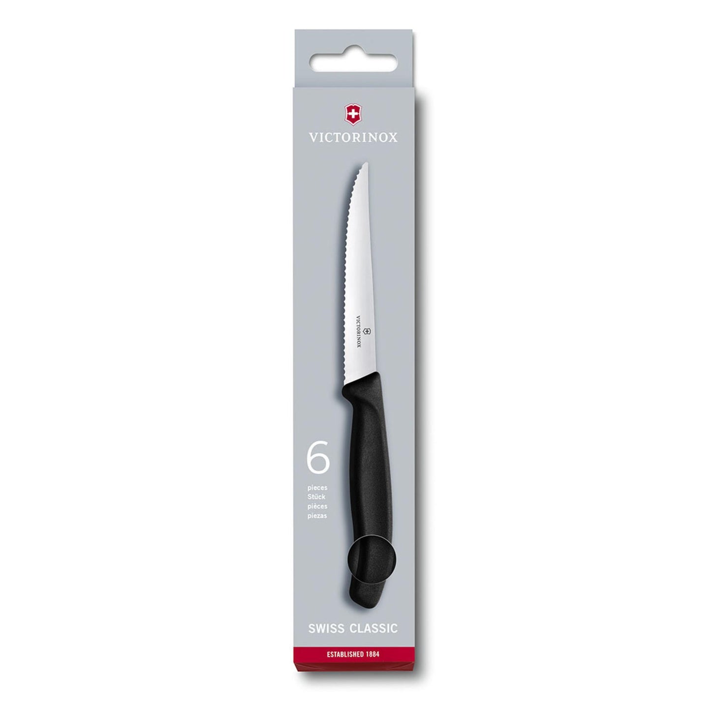 Cuchillos para carne Victorinox negros 6 piezas