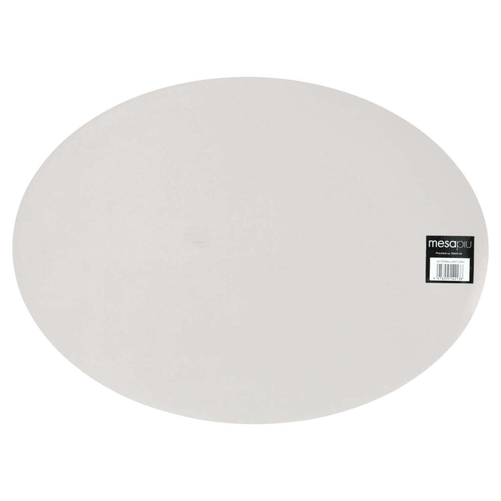 Mesapiu Mesapiu Pochemat in pelle Look grigio chiaro ovale 45x33 cm