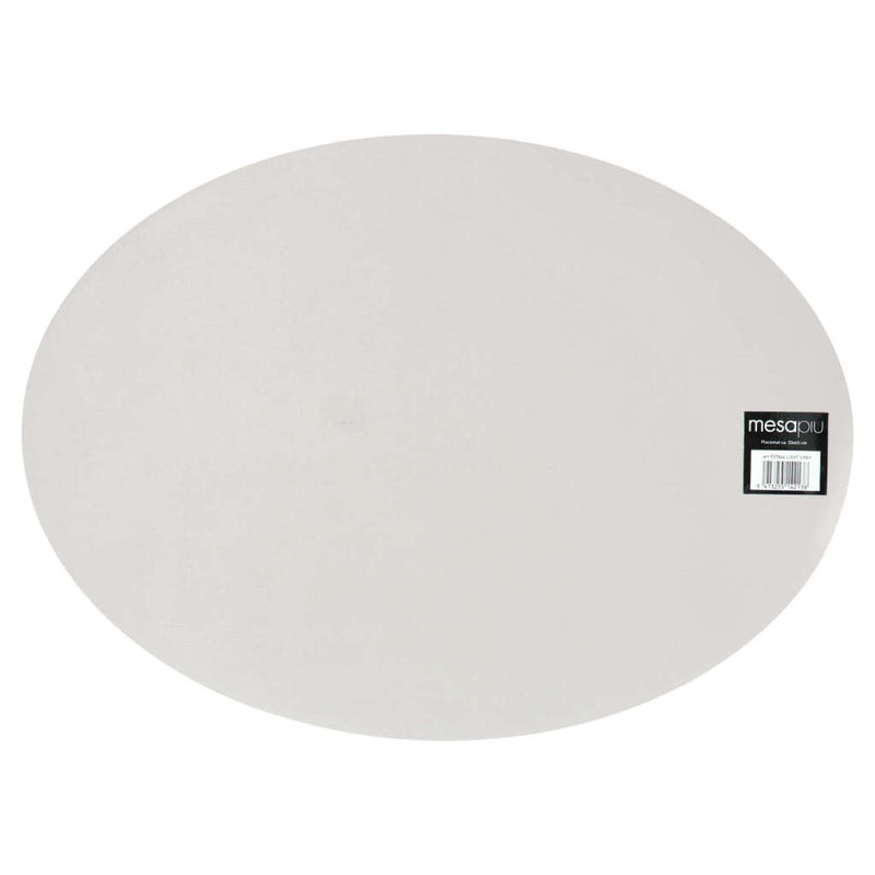 Mesapiu Mesapiu Pochemat in pelle Look grigio chiaro ovale 45x33 cm