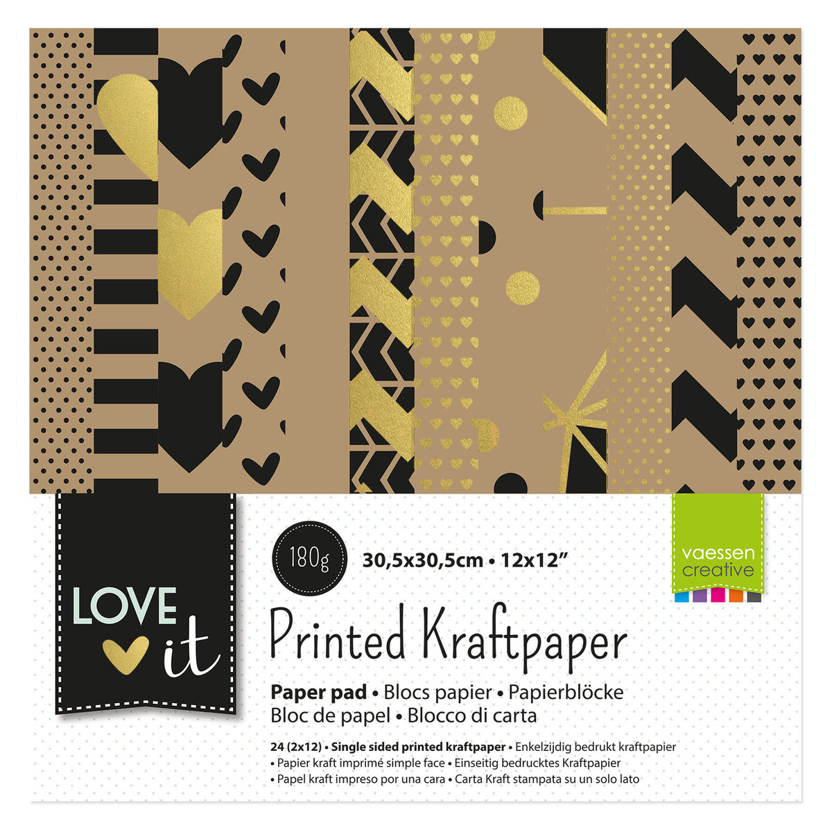 Vaessen creative love it kraftpapier 30,5x30,5cm 24x