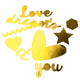 Vaessen creative • love it papieren knipsels 1-11cm goud 12st.