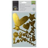 Vaessen creative • love it papieren knipsels 1-11cm goud 12st. - afbeelding 2