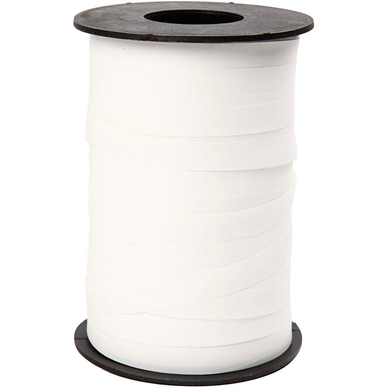 Creativ company cadeaulint, b: 10 mm, matt, wit, 250 m 1 rol