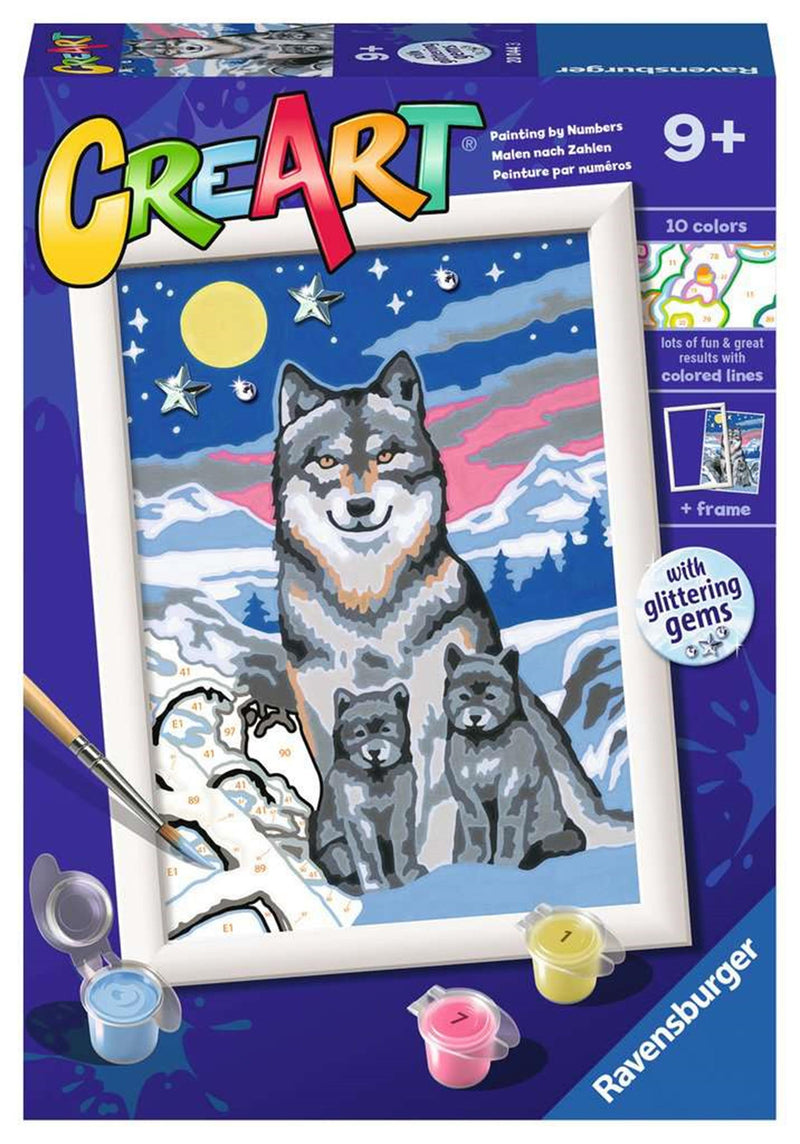 Ravvensburger Creart Painting on Number Great Wolves Family