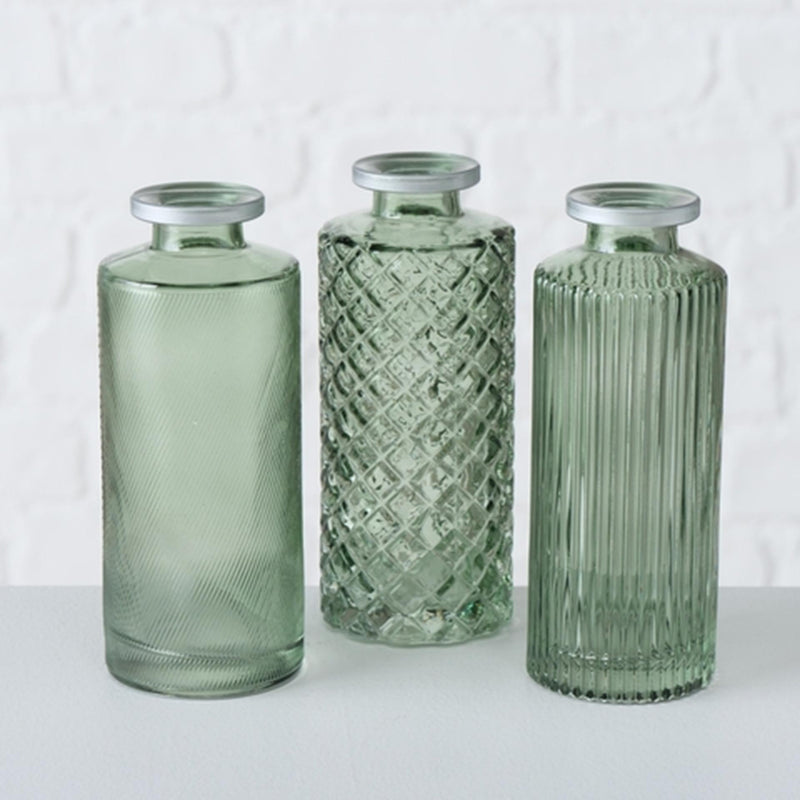Boltze home jarrón adore vidrio h13cm verde