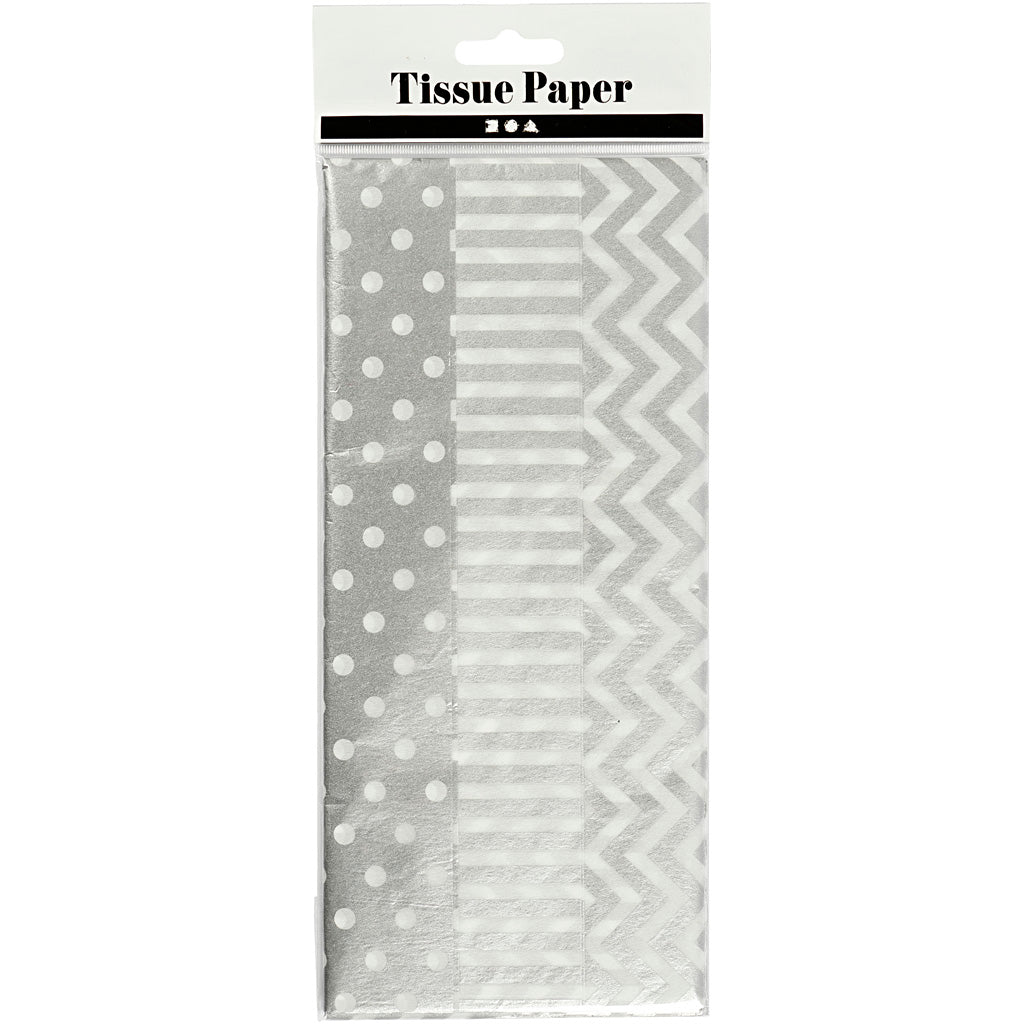 Creativ company tissue paper, sheet 50x70 cm, 17 gr, silver, 6 sheets 1 box