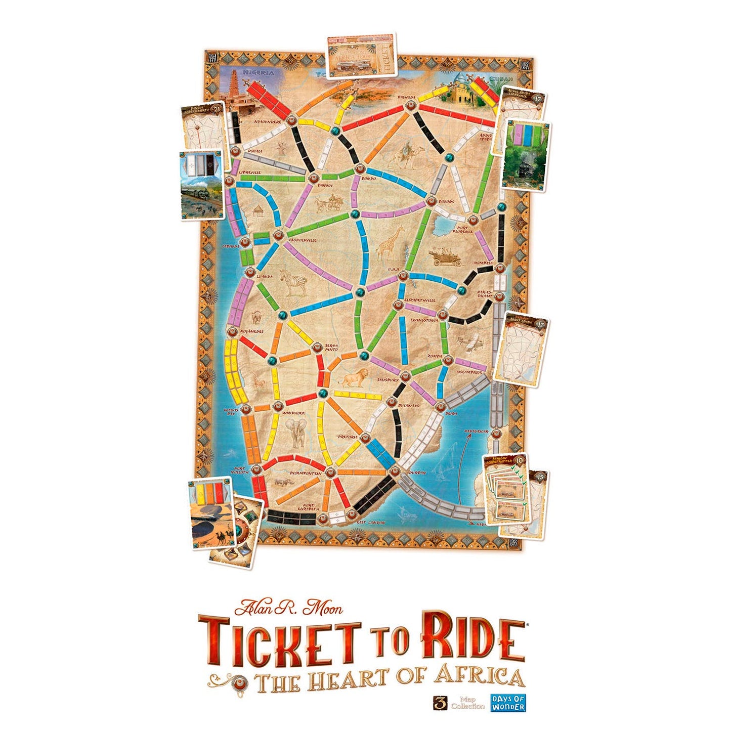 Asmodee Ticket to Ride Africa Game Board Board Board