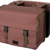 Fastrider celo - dubbele fietstas - 34l - bruin - waterafstotend washed canvas - snelsluiting - mik systeem - reflectie