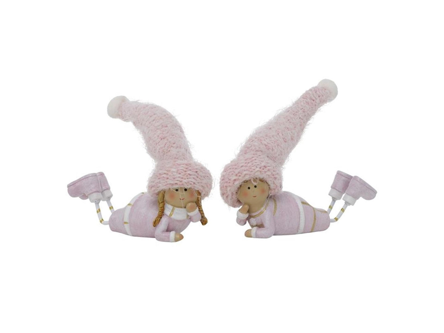 Boltze home estatua niño con sombrero puntiagudo h8cm rosa