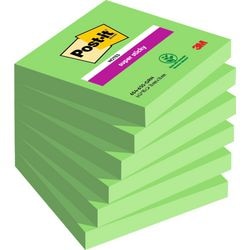 Blocco note autoadesivo post-it 6 x 90 fogli 76 x 76 mm vergini verdi