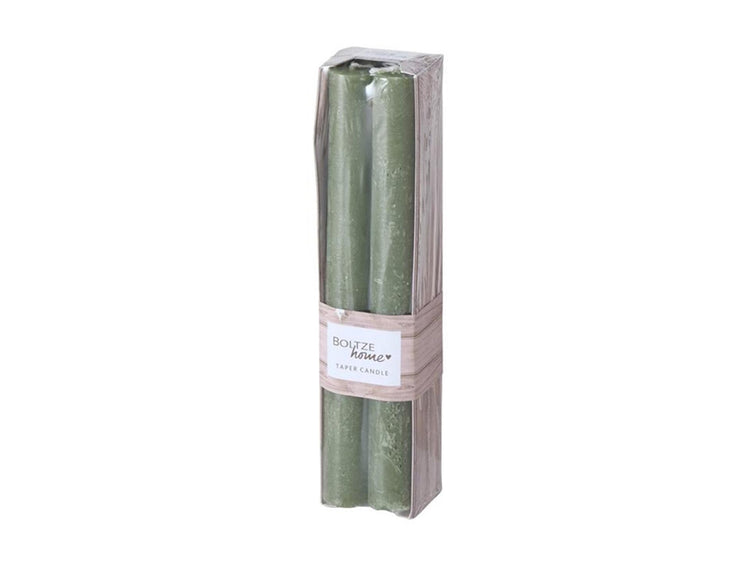 Boltze home dinner candle rustic 4 pieces green