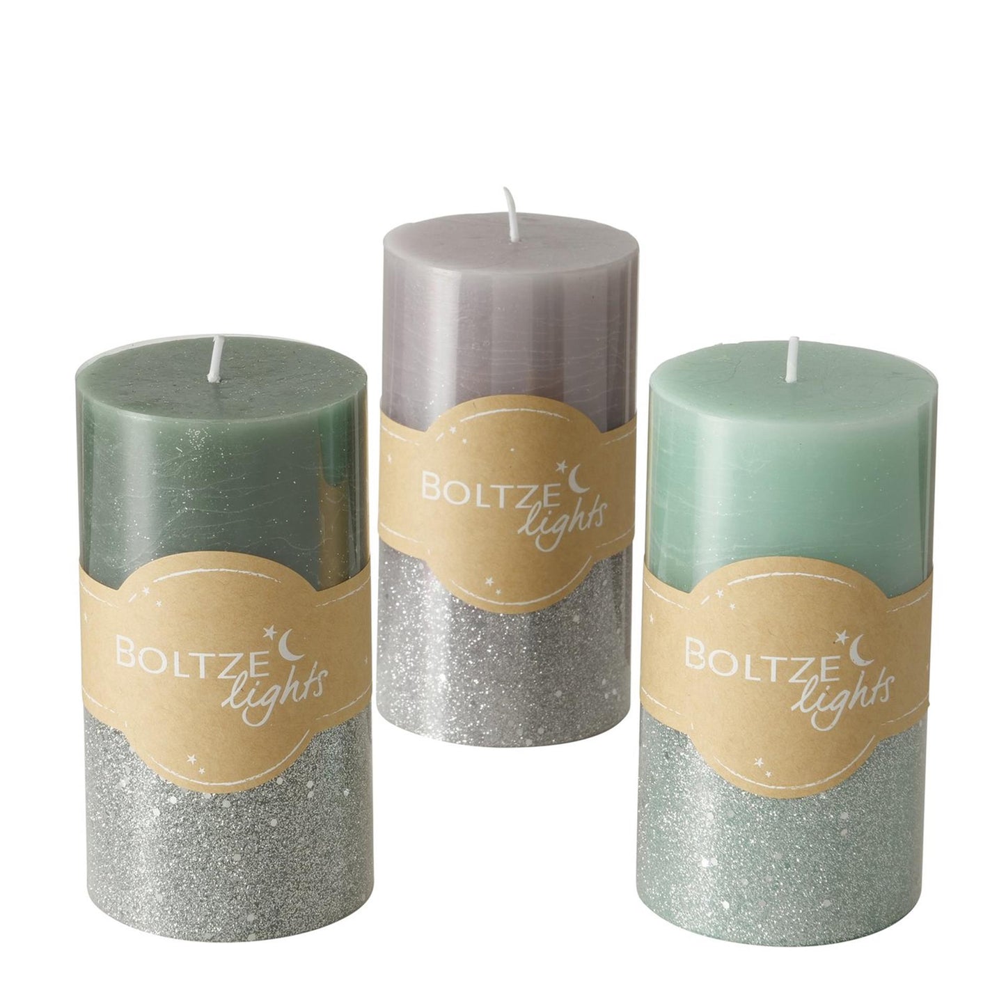 Boltze home vela pilar mariza ø7xh13cm, gris