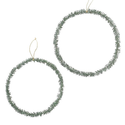 Set di 2 ciondoli circolari Boltze Home Deco, verde glitterato