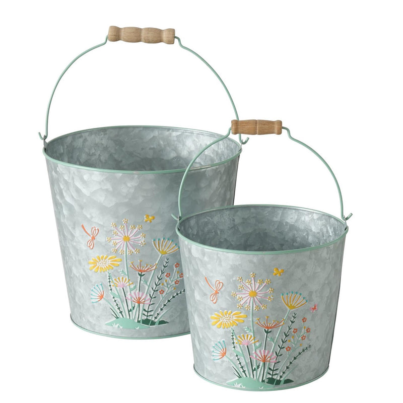 Boltze secchiello per la casa Floriana set a 2 pezzi h15 20 cm