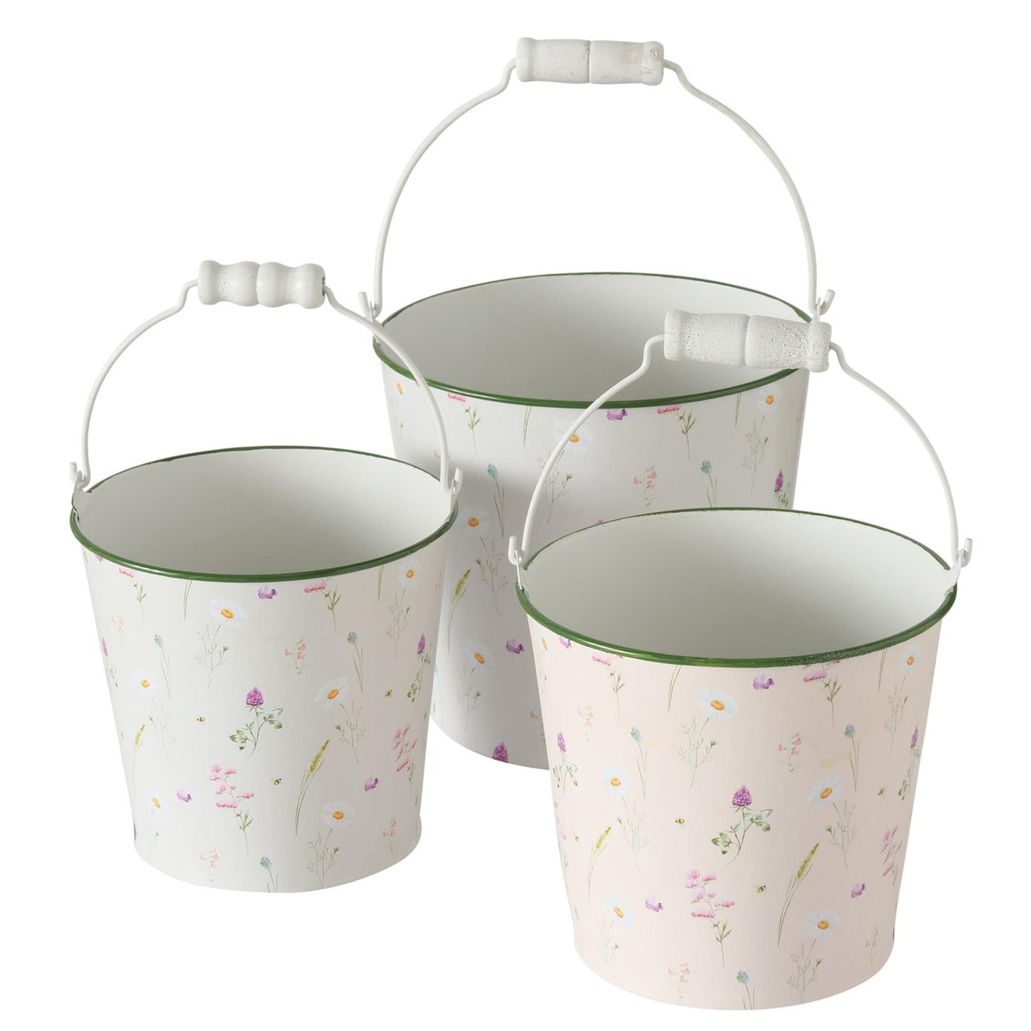 Boltze home secchiello daysa set 3 pezzi h12 13 14 cm bianco