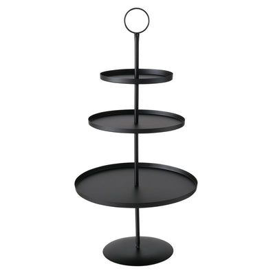 Boltze home etagere samona metallo ø30x60cm nero opaco