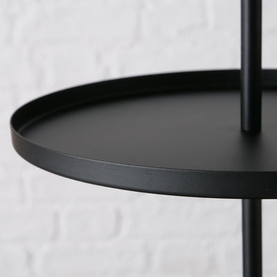 Boltze home etagere samona metallo ø30x60cm nero opaco