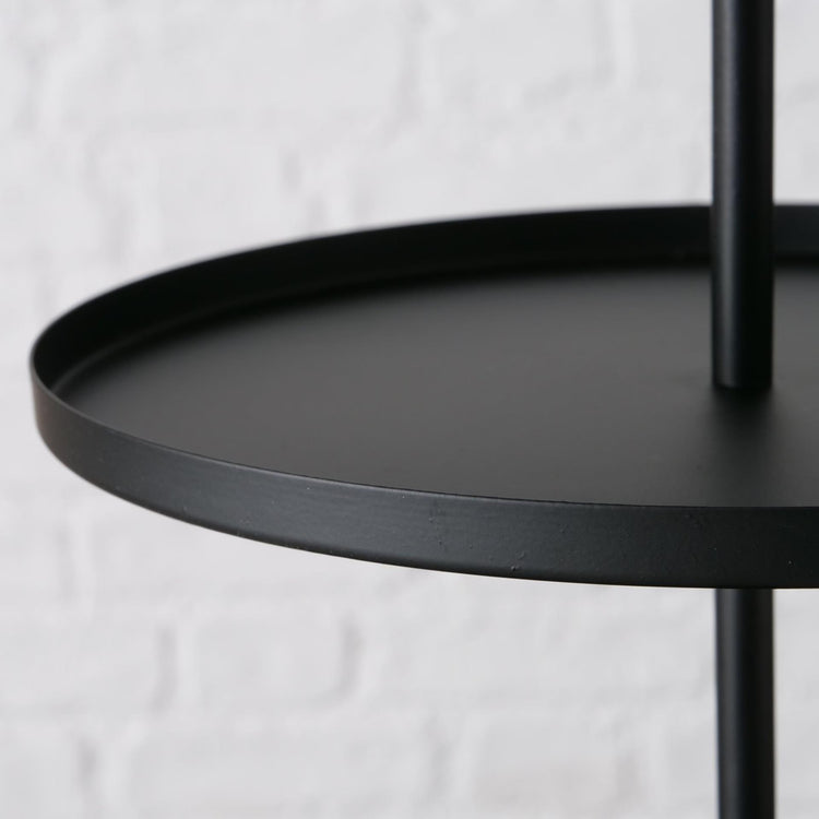 Boltze home etagere samona metallo ø30x60cm nero opaco